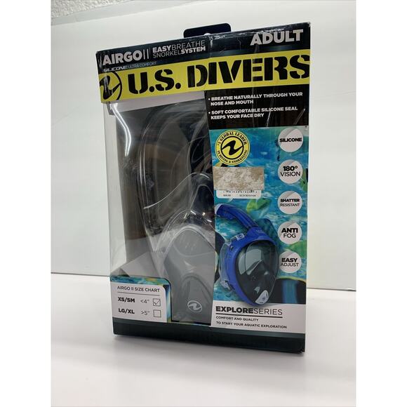 U.S Divers Airgo Easy Breath Snorkel System Explore Series Full Mask Adult XS/SM - Picture 1 of 6